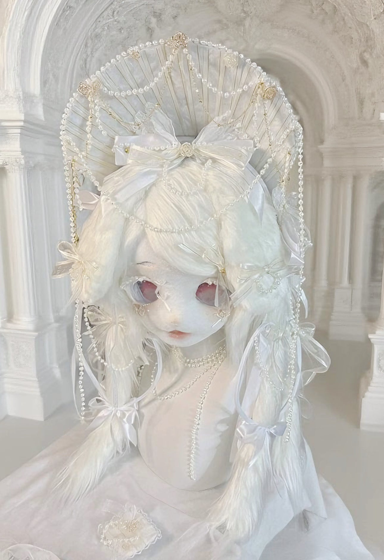 White Bunny Kig Head Fursuit