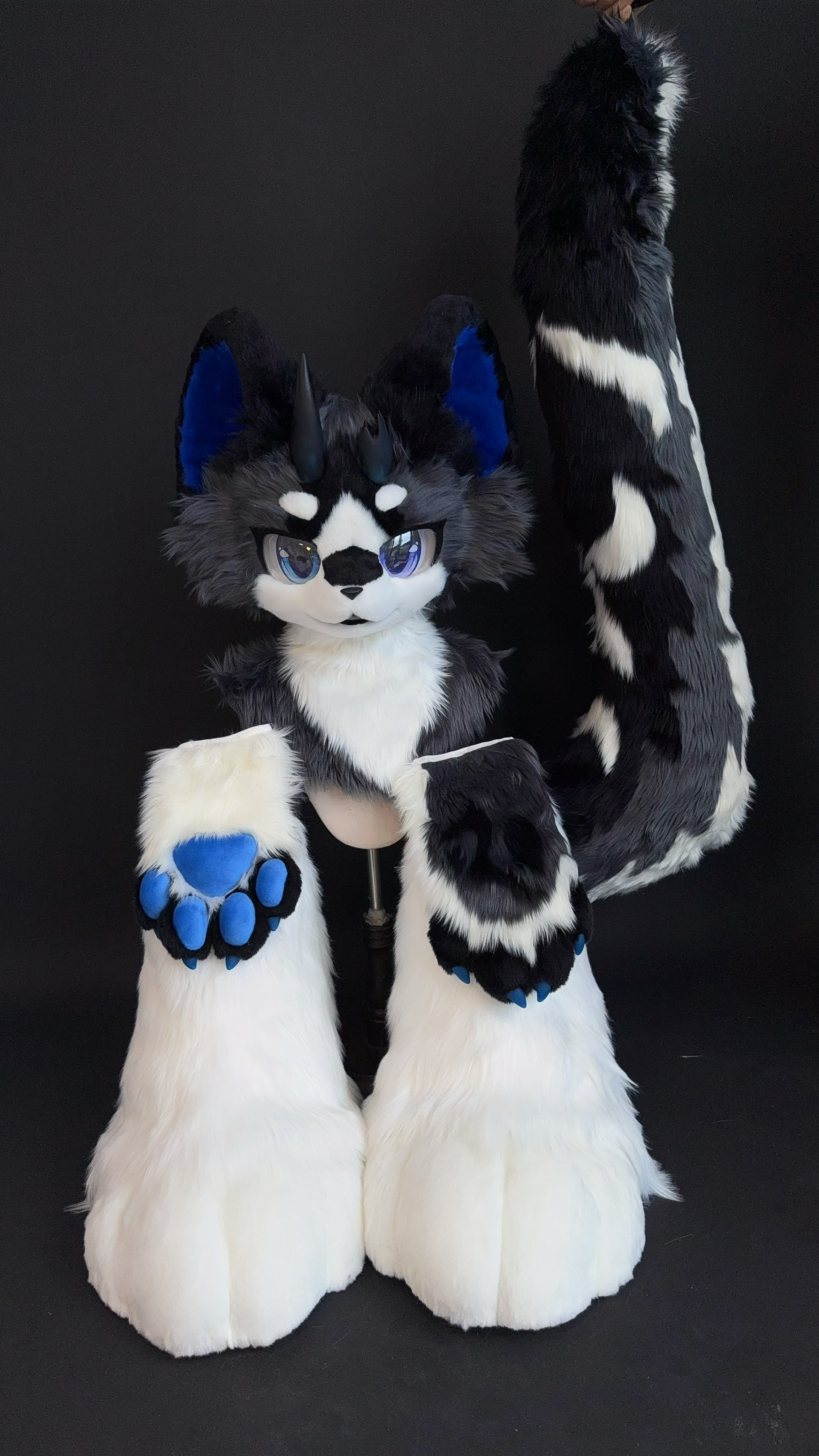 Black Dragon Kemono Head Fursuit (Gift Feetpaws+Handpaws+Tail)