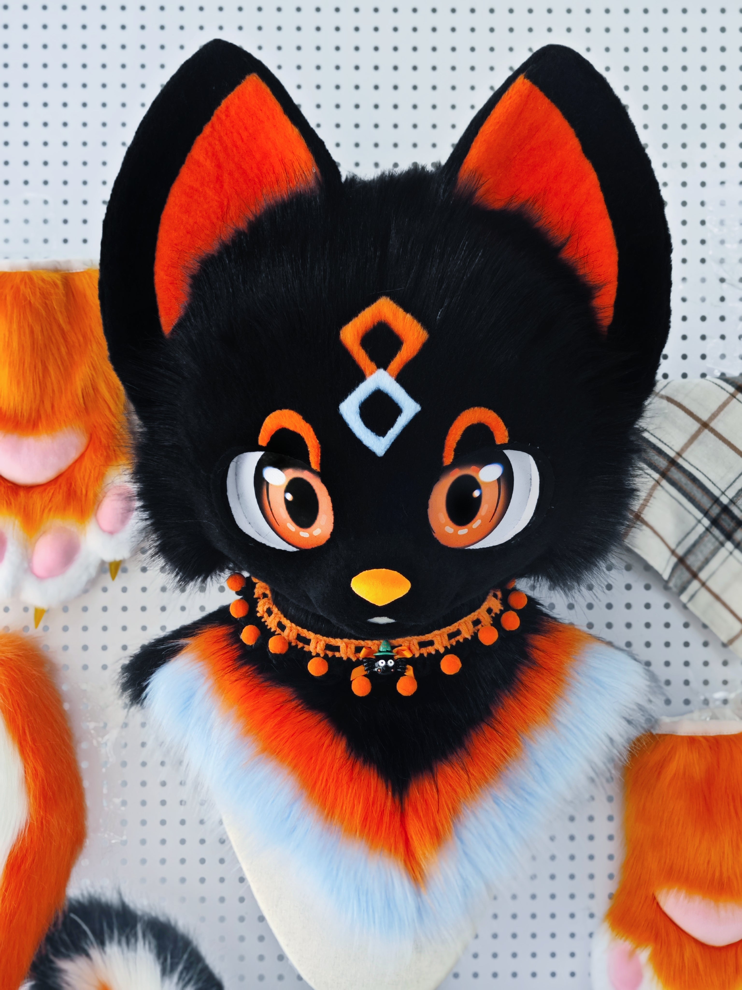 Coal Kitten Kemono Head Fursuit (Gift Handpaws+Tail)