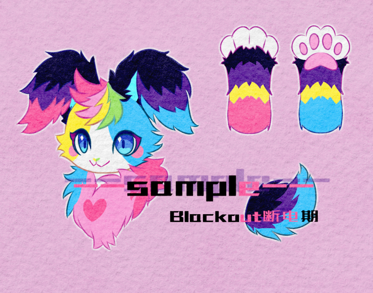 Rainbow Puppy Kemono Head Fursuit (Gift Handpaws+Tail)