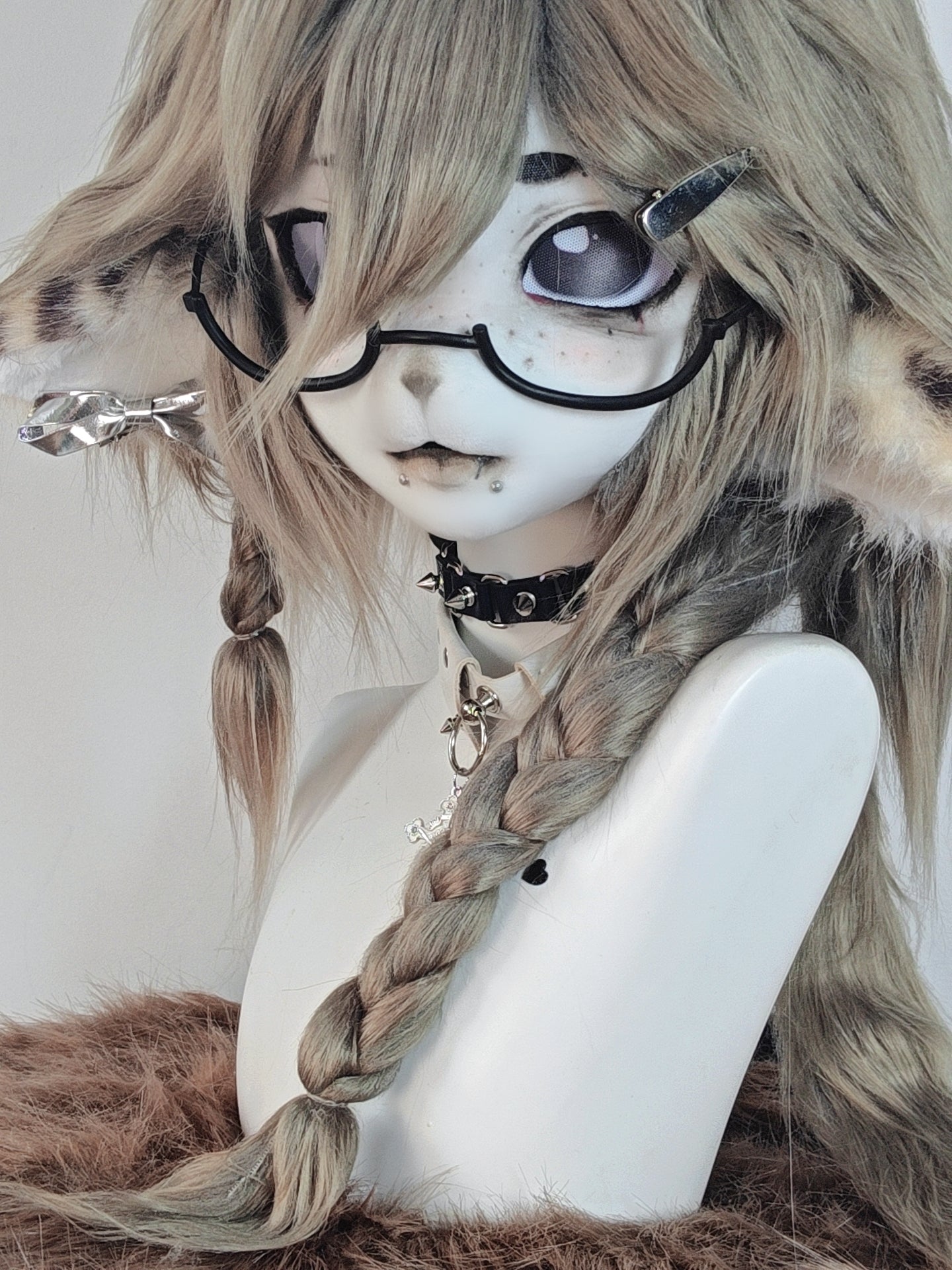 Gray Lamb Kig Head Fursuit