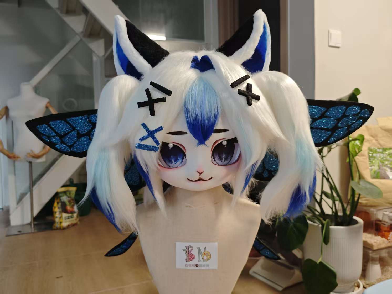 Blue Butterfly Kig Head Fursuit