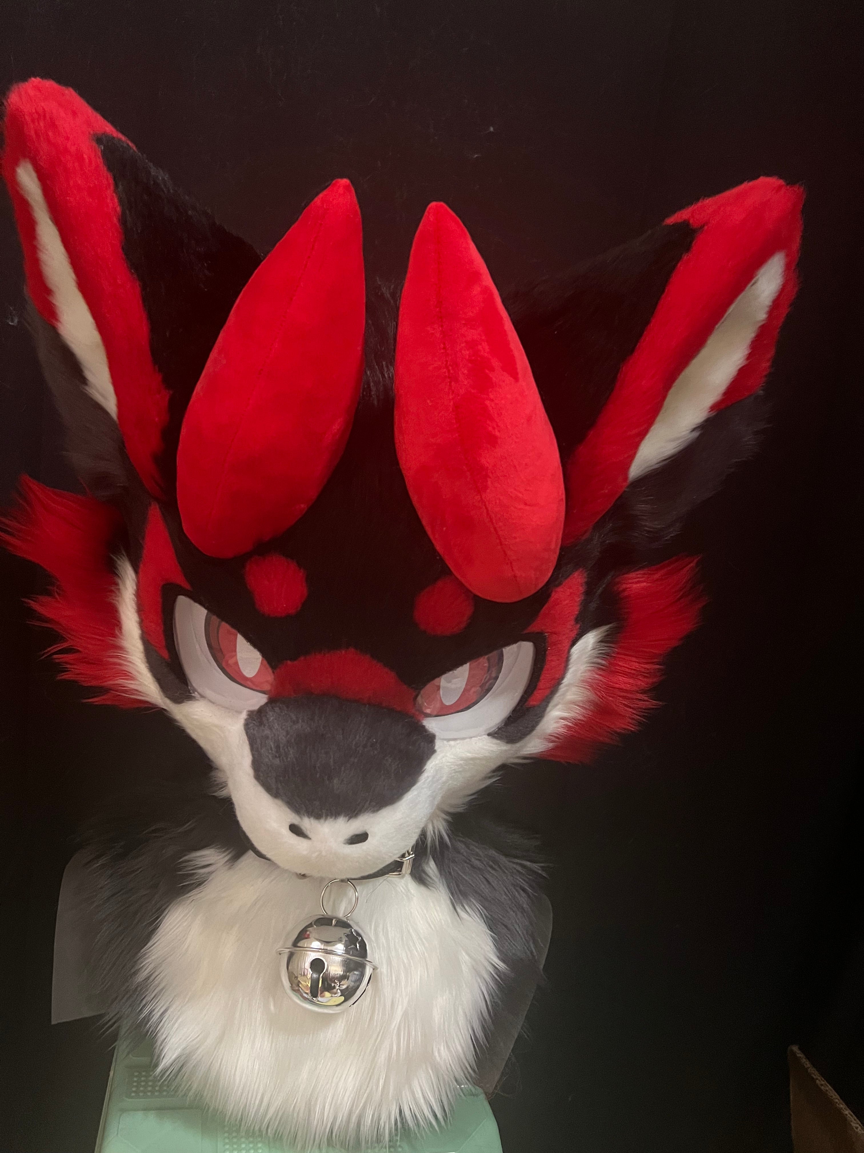 Dark Red Dragon Kemono Head Fursuit