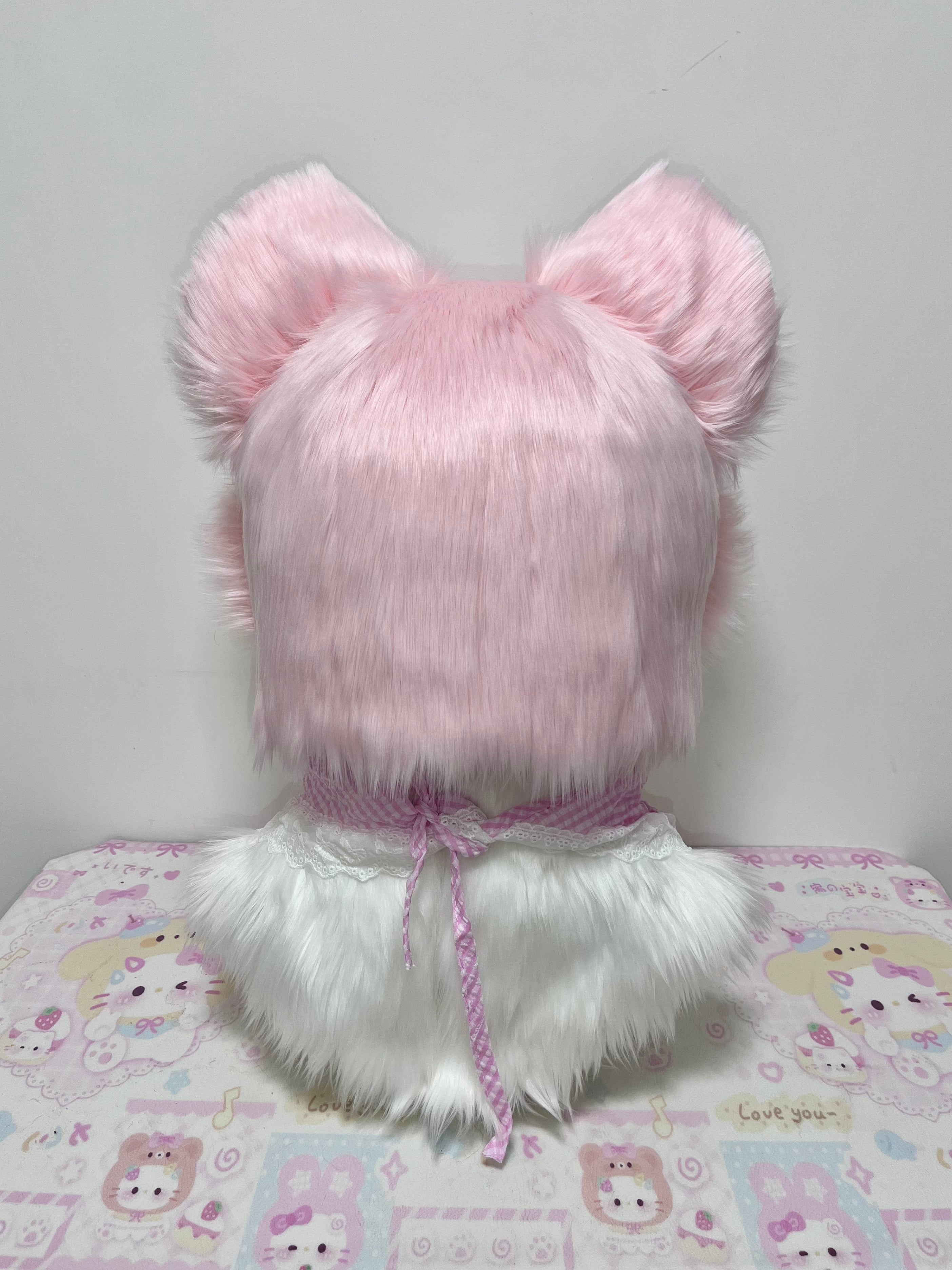 Pink Puppy Kemono Head Fursuit