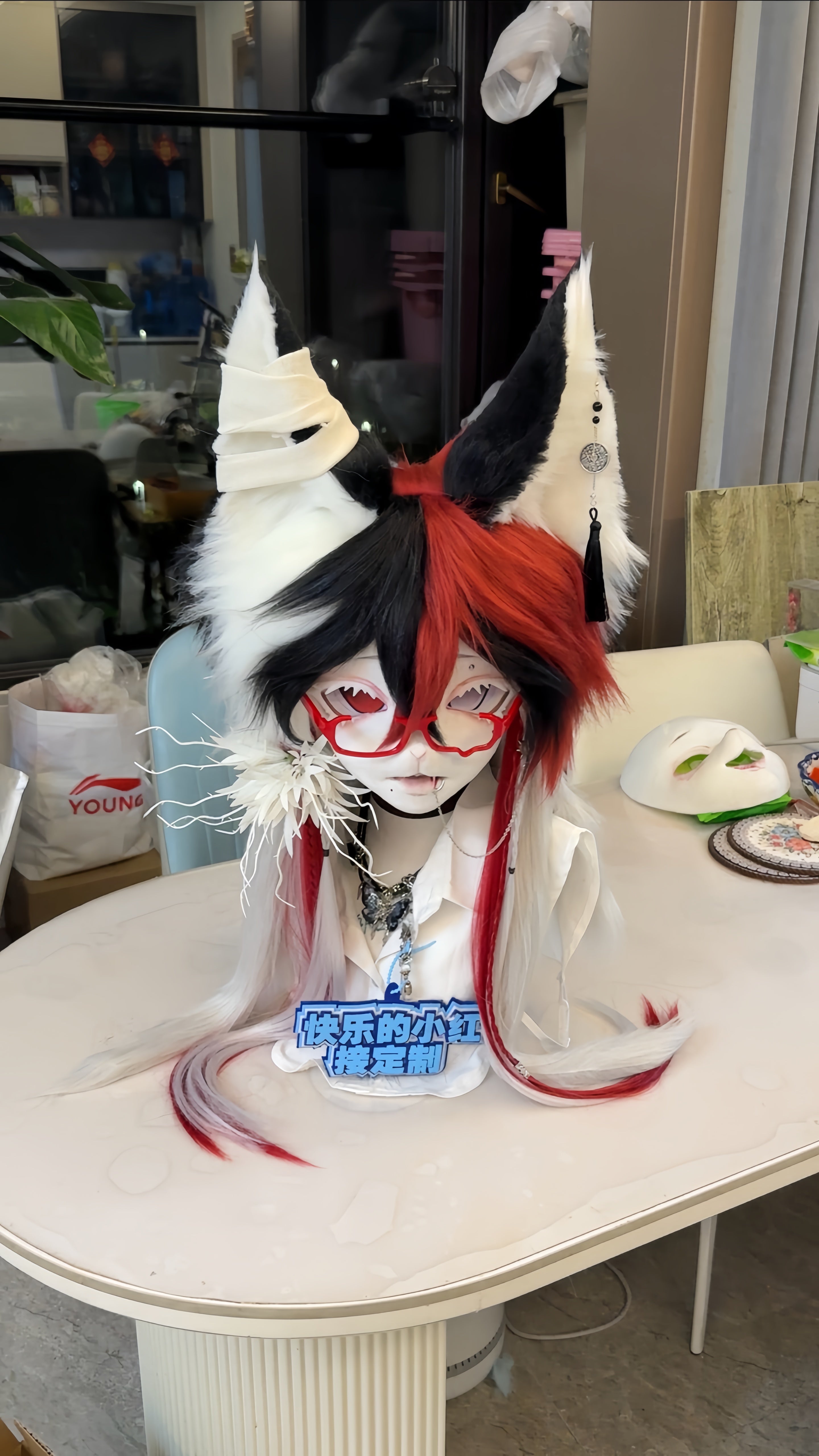 Black Red Fox Kig Head Fursuit