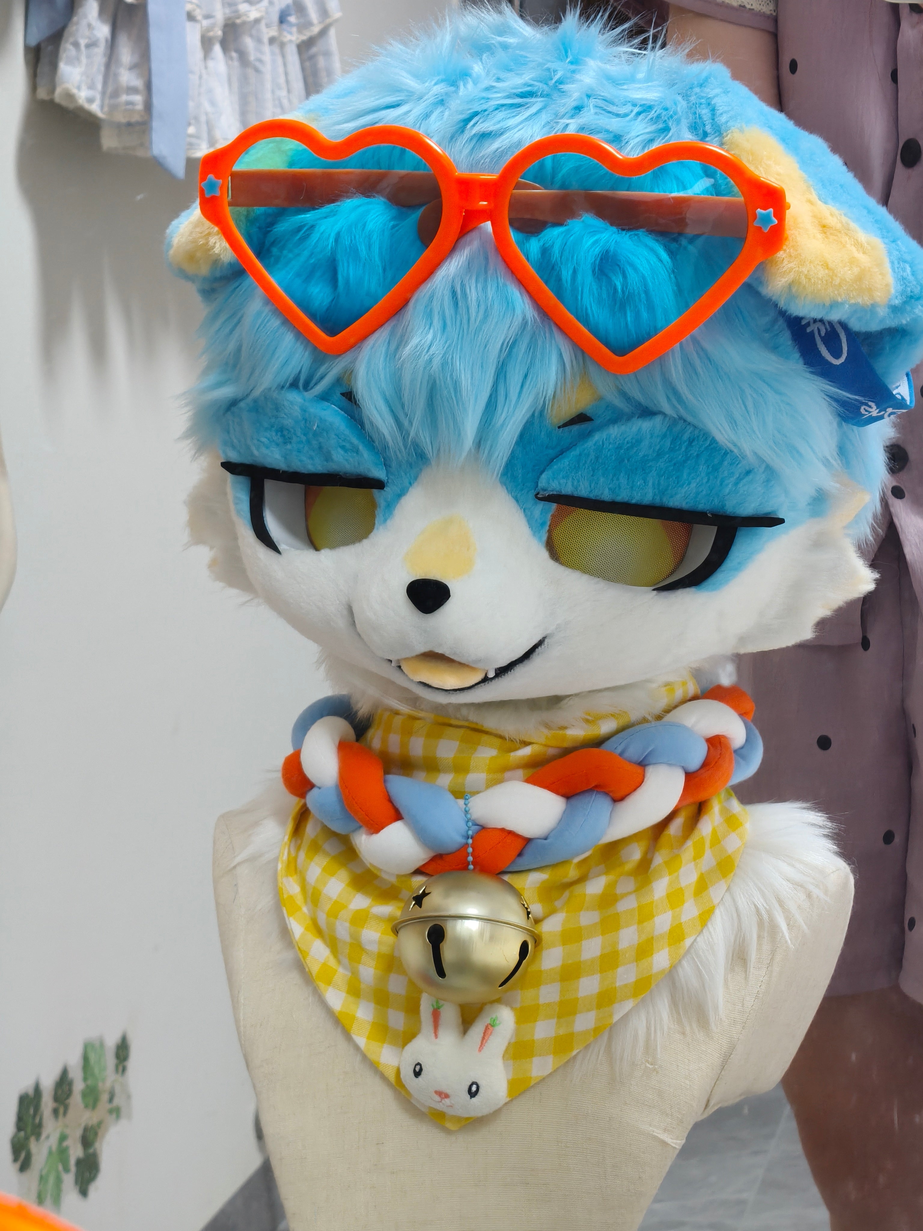 Cloud Blue Puppy Kemono Head Fursuit