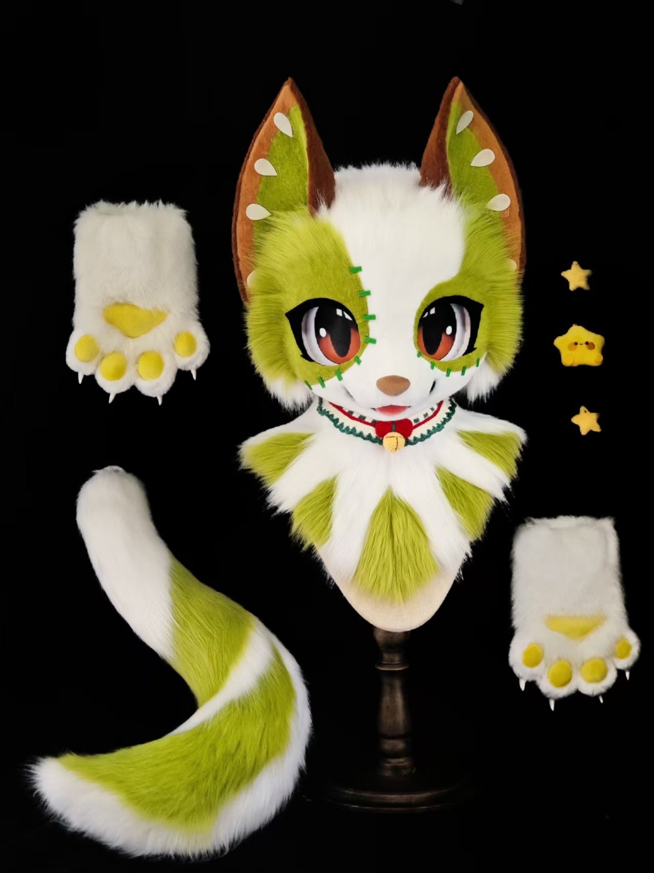 Kiwi Kitten Kemono Head Fursuit (Gift Handpaws+Tail)