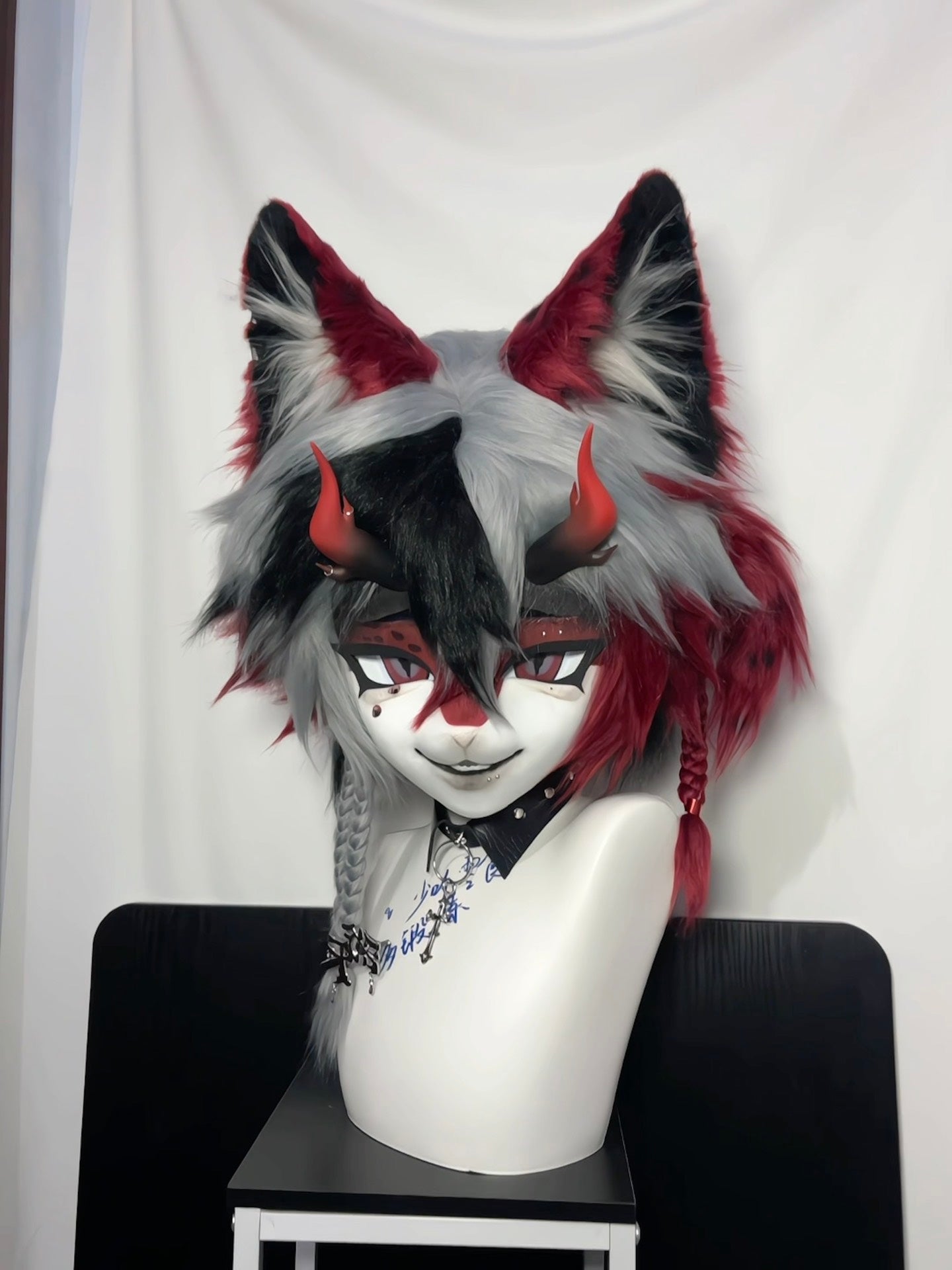 Red Leopard Kig Head Fursuit