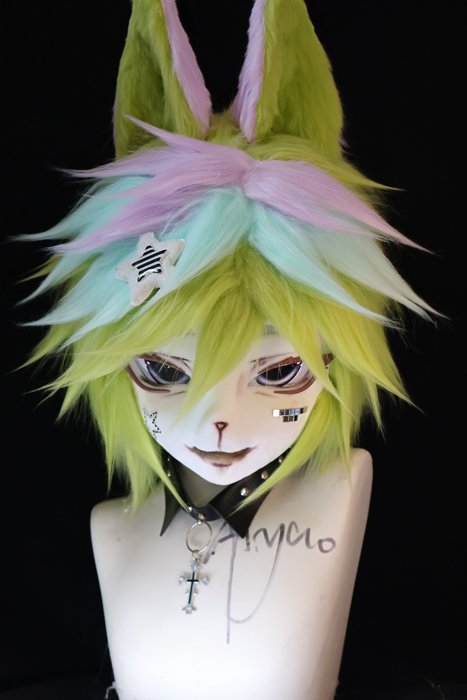 Green Wolf Kig Head Fursuit